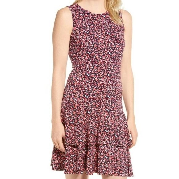 NWT $110 MICHAEL Michael Kors Wildflower Flounce Sleeveless Dress 1X - Picture 1 of 10